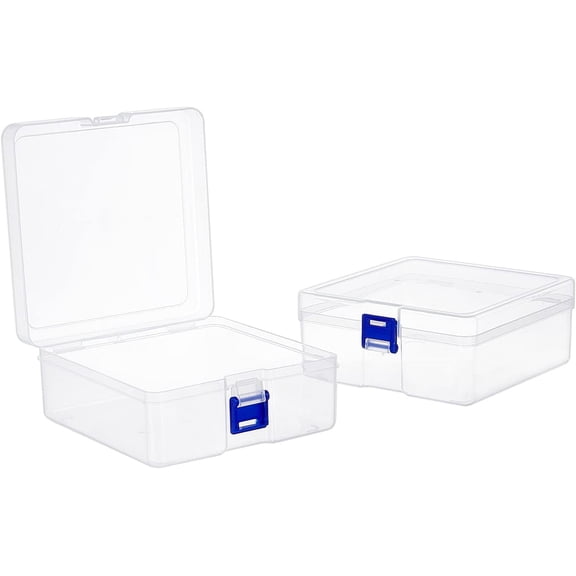 6 Pack Clear Plastic Beads Storage Containers Boxes with Lids Small Rectangle Plastic Organizer Storage Cases for Beads Jewelry Office Supplies Craft