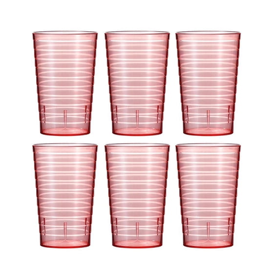 6 Pack Clear Plastic Drinking Cups, 10 Oz Thickened PS Water Glasses, Lightweight Reusable Tumbler Set for Home Kitchen Party