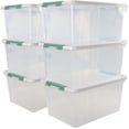 thumbnail image 1 of 6-Pack Clear Plastic Storage Boxes, 35 L Plastic Storage Bins with Lids, 1 of 7