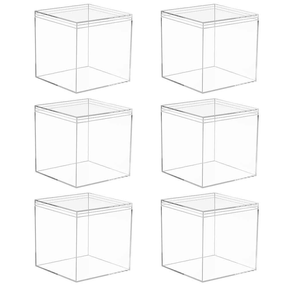 6-Pack Clear Plastic Storage Containers with Lids - 10cm Airtight ...