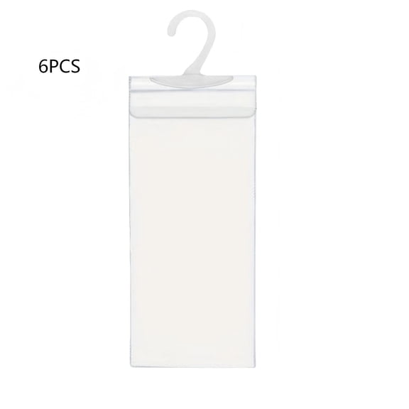 6-Pack Clear Signage Holder Hanging Storage Bag Transparent Display Pouch with Hook for Retail Organization Office Document Protector Waterproof Sleeve Pack