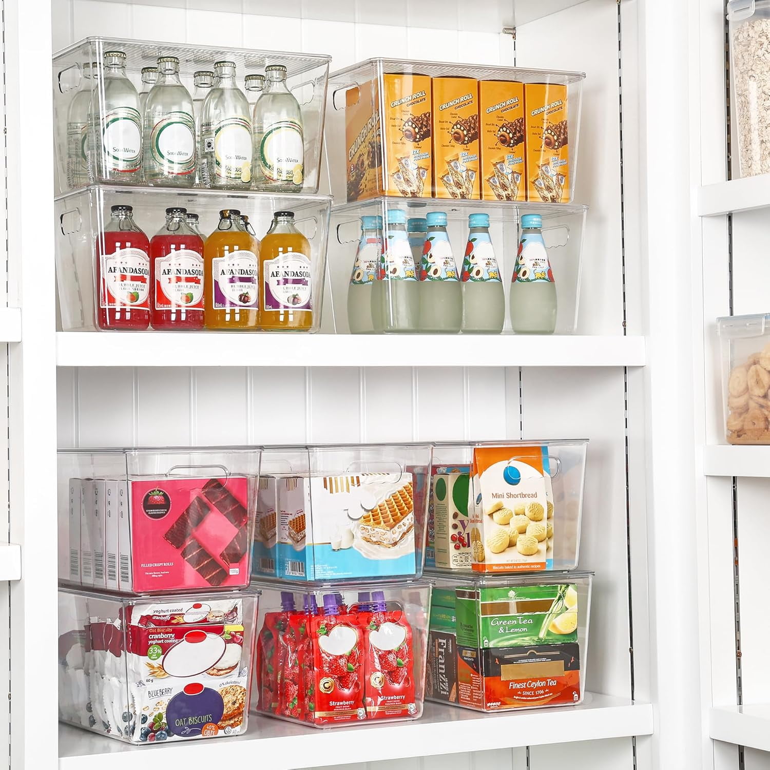 6 Pack Clear Stackable Storage Bins with Lids XLarge Plastic Containers ...