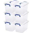 thumbnail image 1 of 6-Pack Clear Storage Box 7 Quart, Plastic Storage Latch Bins with Handle 6.5 Liter, 1 of 7