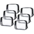 6 Pack Clear Toiletry Bags, TSA Approved Clear Makeup Bag Quart Size