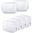 thumbnail image 1 of 6 Pack Clear Toiletry Carry Pouch with Zipper Portable Plastic Waterproof Cosmetic Bag TSA Approved for Vacation Travel Bathroom and Organizing (White, Small), 1 of 5