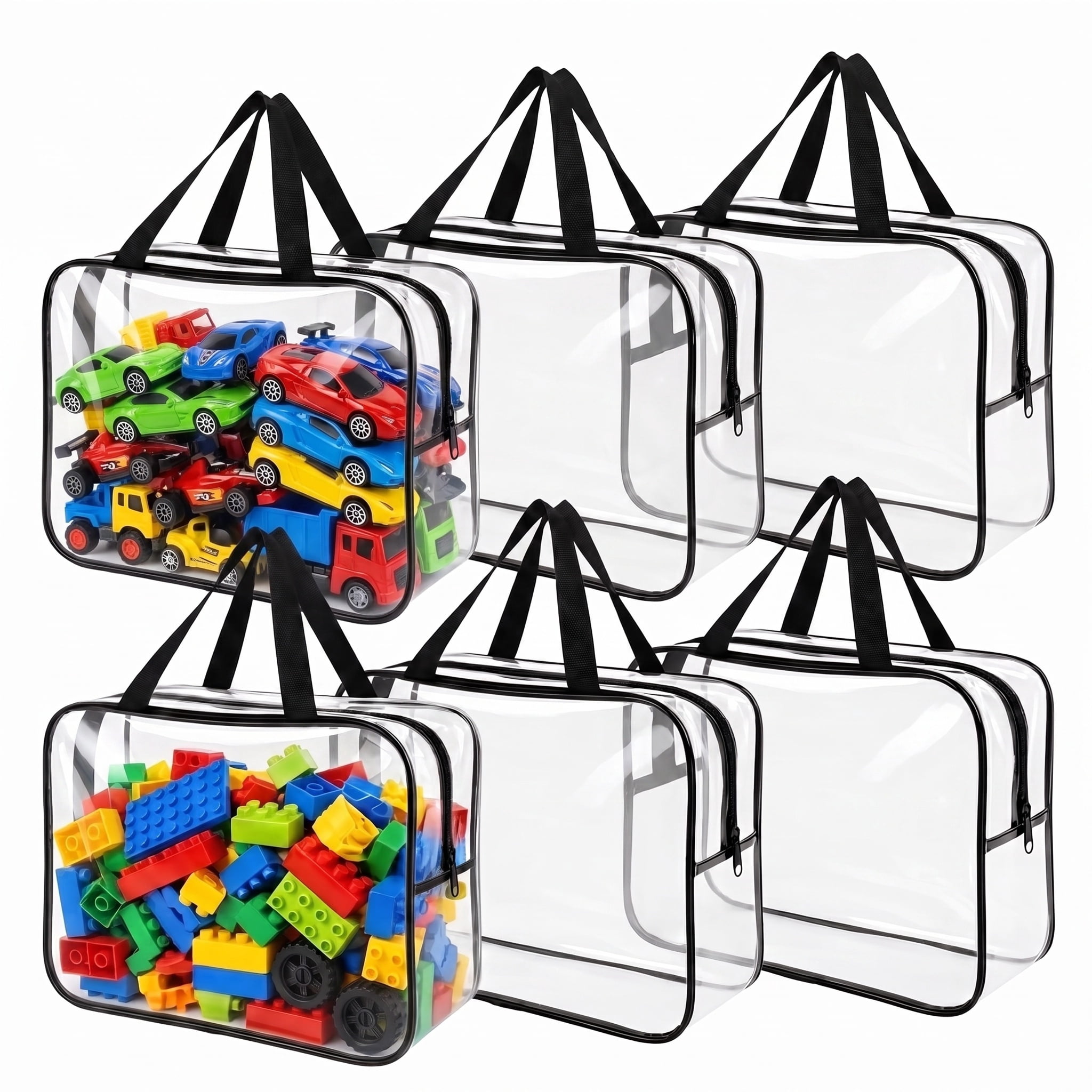 Empty Storage Buildings 6-Pack Clear Toy Storage Bags — Large PVC Waterproof Organizer for ...