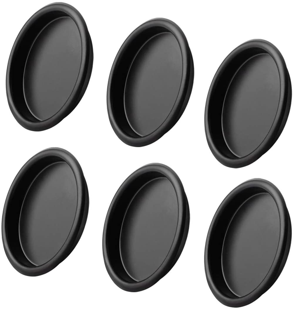 6 Pack Closet Door Finger Pull Black 21/8” Round Sliding Finger Door