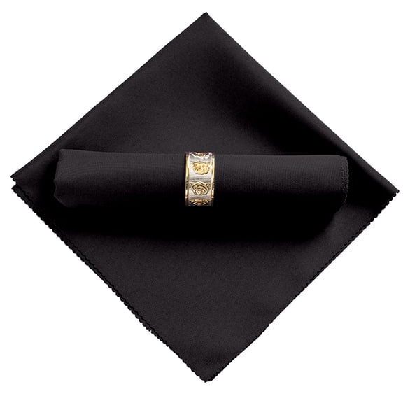 6 Pack Cloth Napkins, Cotton Blend Dinner Napkins, Rustic Table Setting for Thanksgiving, Christmas, Wedding, Machine Washable, 6 Napkins Black