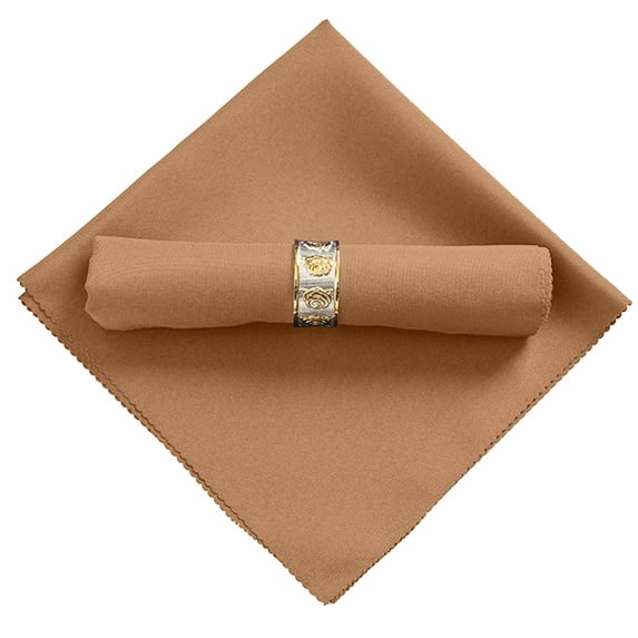 6 Pack Cloth Napkins, Cotton Blend Dinner Napkins, Rustic Table Setting for Thanksgiving, Christmas, Wedding, Machine Washable, 6 Napkins Camel