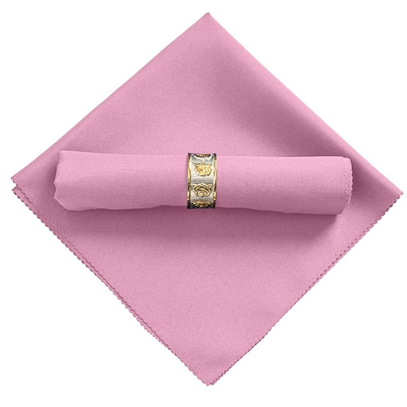 6 Pack Cloth Napkins, Cotton Blend Dinner Napkins, Rustic Table Setting for Thanksgiving, Christmas, Wedding, Machine Washable, 6 Napkins Pink