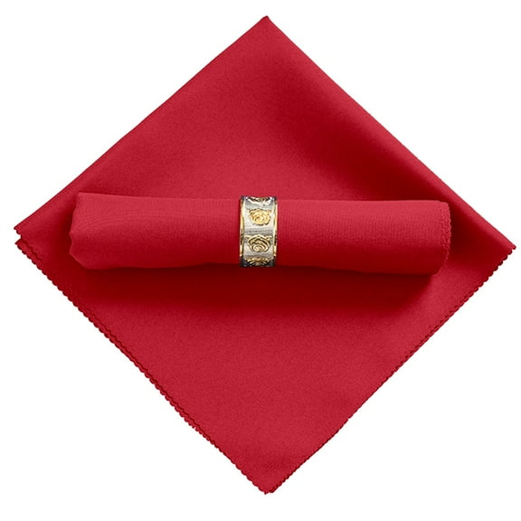 6 Pack Cloth Napkins, Cotton Blend Dinner Napkins, Rustic Table Setting for Thanksgiving, Christmas, Wedding, Machine Washable Red