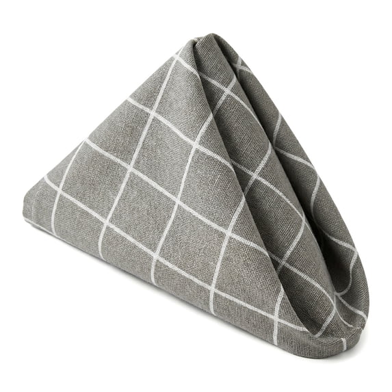 REGALWOVEN 6 Pack Cloth Napkins, Cotton Washable and Reusable Table Dinner Napkins for Restaurant Grey 16x12inch