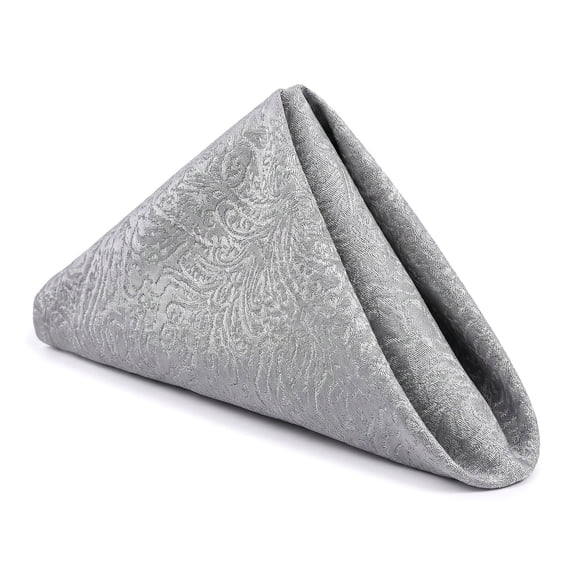 REGALWOVEN 6 Pack Cloth Napkins, Polyester Washable and Reusable Table Dinner Napkins for Restaurant, Weddings, and Parties Light Gray 18x18inch