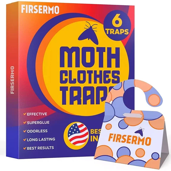 6 Pack Clothes Moth Traps Sticky Pheromone Glue Bug Repellent Closet Wardrobe