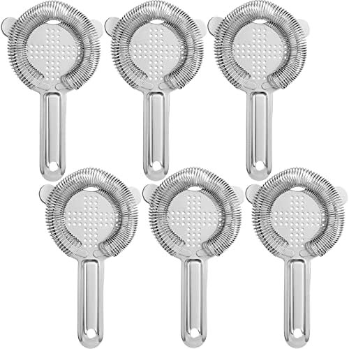 6 Pack Cocktail Strainer, Stainless Steel Bar Strainer, Bar Tool Drink Strainer with 100 Wire Spring for Professional Bartenders and Mixologists$$Home Decor, Kitchen, & Other