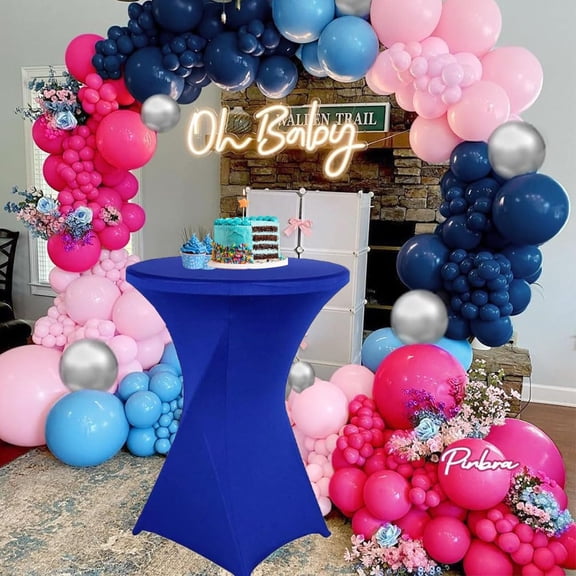 6 Pack Cocktail Table Covers 32"x43" Spandex Stretch Highboy Top Tablecloth Fitted Round Table Cloths for Bar Wedding Cocktail Party Banquet Tables (6, Royal Blue, 32"x 43")