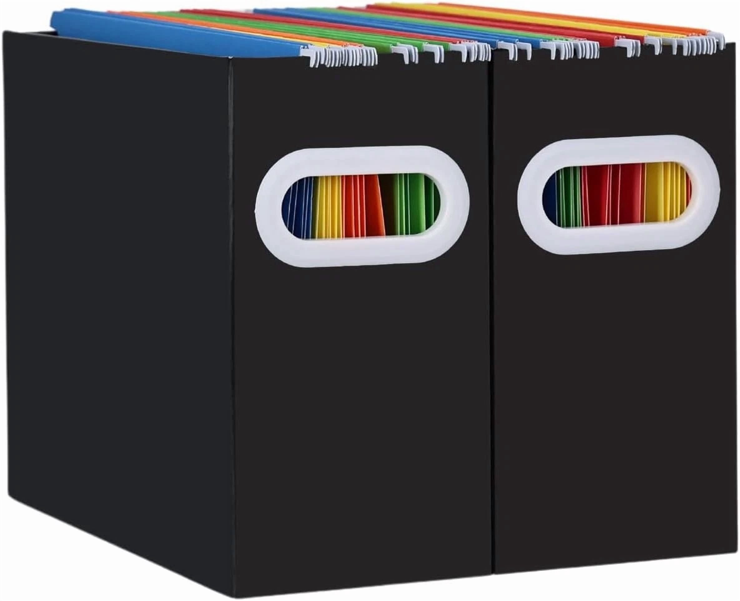 6-Pack Collapsible Hanging File Folder Box Letter Size Storage Organizer Black