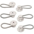 thumbnail image 1 of 6 Pack Collar Extenders Elastic Button Extender Neck Extenders for Shirt Pants Dress Trouser Favors for Men and Women, Silver, 1 of 14