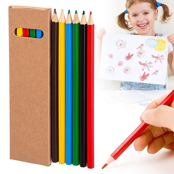 6 Pack Colored Pencils Pre Sharpened Drawing Pencil Set with 6 Assorted Colors for Art Projects Coloring Books Creative Activities