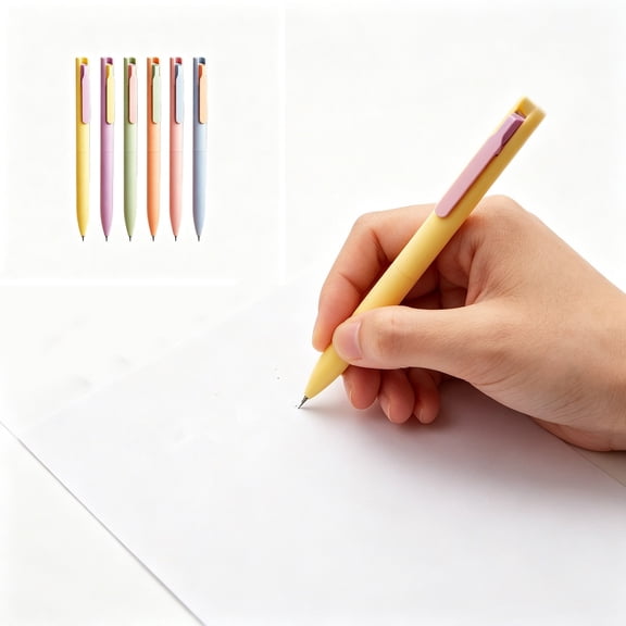 6 Pack Colored Pens, Fine Point Retractable Click Pen Set with Comfort for Journaling, Note Taking, and Planner