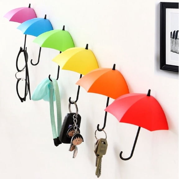 6 Pack Umbrella Wall Key Holders, Key Hanger and Organizer Rack for Keys and Small Items, TIKA