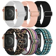 6 Pack Compatible with Apple Watch Bands 40mm 38mm 44mm 45mm 41mm 49mm 42mm for Women Men Stretchy Braided Solo Loop Straps for iWatch Ultra 2 SE Series 9 8 7 6 5 4 3