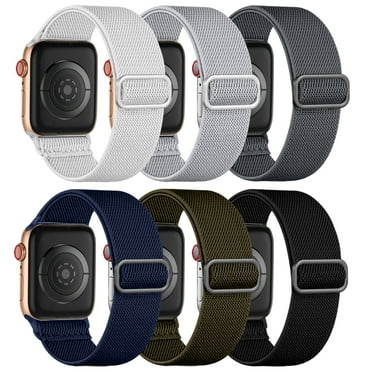 6 Pack Compatible with Apple Watch Bands 38mm 40mm 41mm for Women Men Stretchy Braided Solo Loop Straps for iWatch SE Series 9 8 7 6 5 4 3 2 1