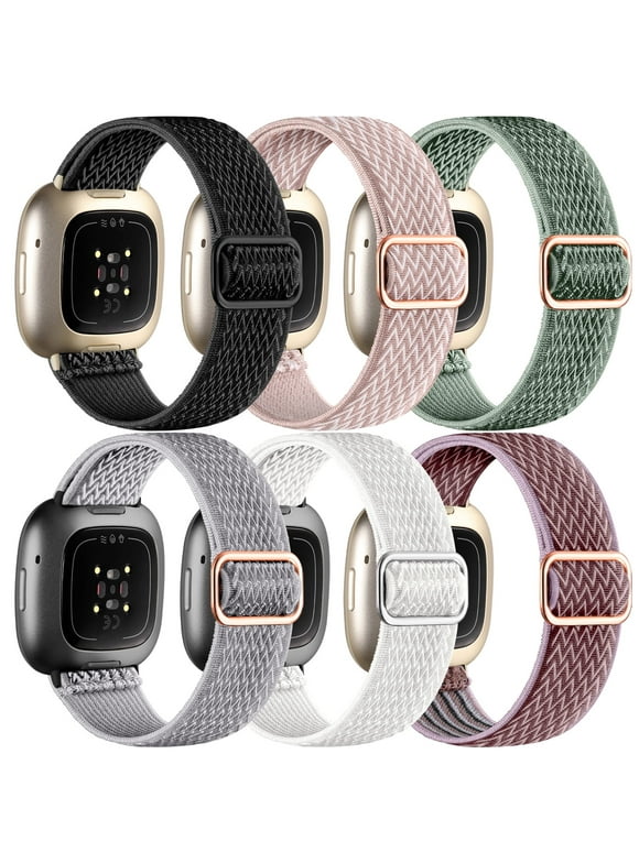 6 Pack Compatible with Fitbit Sense/Sense 2/Versa 3/Versa 4 Watch Bands for Women Men