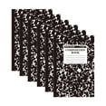thumbnail image 1 of 6 Pack Composition Notebook, Wide Ruled Composition Book, Marble Composition Notebooks, 30 Sheets (60 Pages), 8.3" x 5.5", Classroom Must Haves, Black, 1 of 8