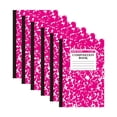thumbnail image 1 of 6 Pack Composition Notebook, Wide Ruled Composition Book, Marble Composition Notebooks, 30 Sheets (60 Pages), 8.3" x 5.5", Classroom Must Haves, Hot Pink, 1 of 8