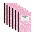 thumbnail image 1 of 6 Pack Composition Notebook, Wide Ruled Composition Book, Marble Composition Notebooks, 30 Sheets (60 Pages), 8.3" x 5.5", Classroom Must Haves, Pink, 1 of 8