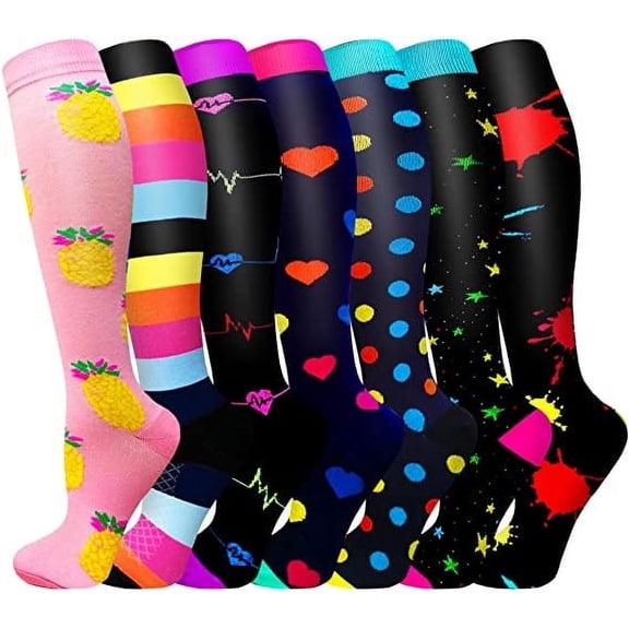 6 Pack Compression Socks for Women and Men Circulation-Best Support for Medical, Running,Nursing,Athletic