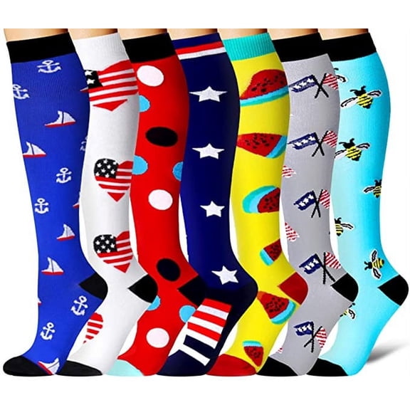 6 Pack Compression Socks for Women and Men Circulation-Best Support for Medical, Running,Nursing,Athletic