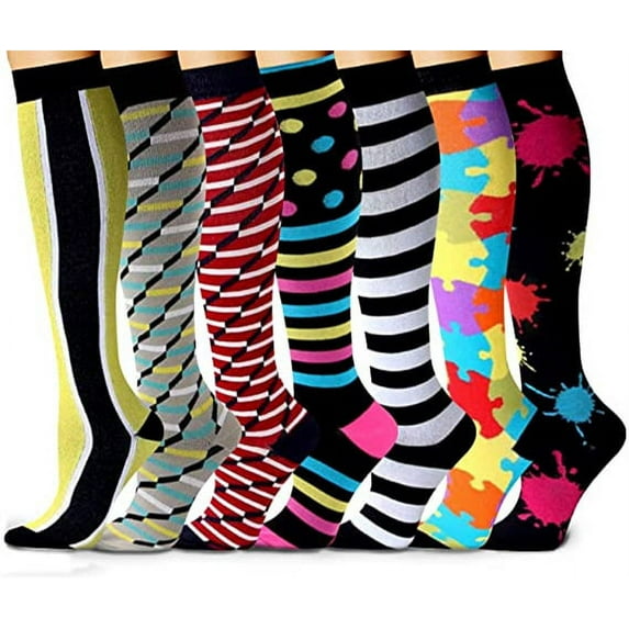 6 Pack Compression Socks for Women and Men Circulation-Best Support for Medical, Running,Nursing,Athletic