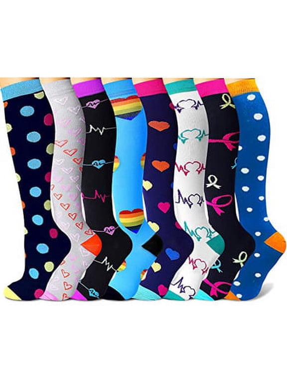 6 Pack Compression Socks for Women and Men Circulation-Best Support for Medical, Running,Nursing,Athletic