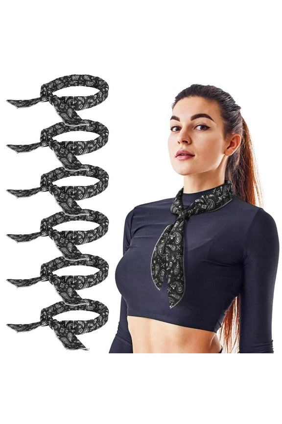 6 Pack Cooling Neck Wraps Cooler Ice Wrap Scarf Bandanas for Summer Women Men Walking Riding Outdoor
