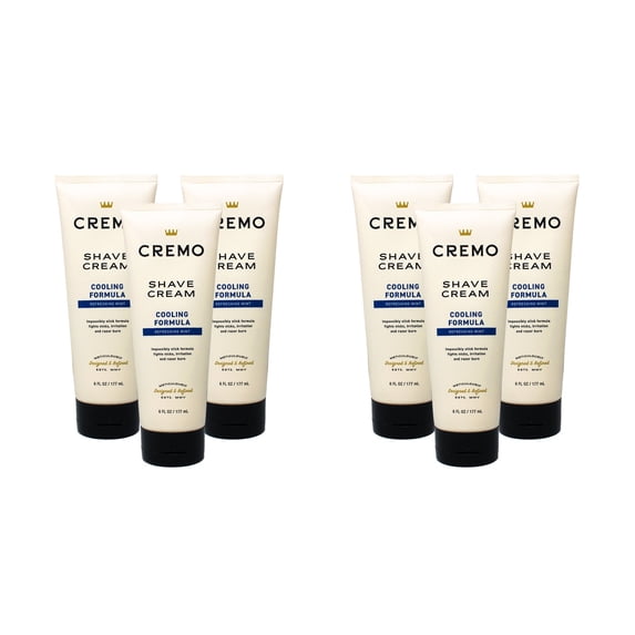 6 Pack - Cooling Shave Cream with Peppermint, Menthol & Tea Tree Oil 6 oz
