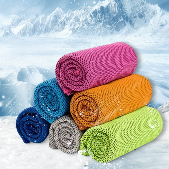 6 Pack Cooling Towels (30*100CM): Breathable Cooling Towel for Neck and Face - Microfiber Soft Chilly Towel for Yoga Gym Sport Running Workout Camping Climb Random Color
