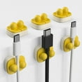 thumbnail image 1 of 6 Pack Cord Organizer, 360°Rotating Twist-Lock Magnetic Cable Management Clips, Adhesive Phone Charging Keeper Wire Cord Holder for Nightstand/Car/Wall, Office Desk Accessories Decor (Yellow), 1 of 6