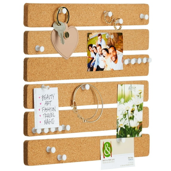 Cork Board Strips for Walls - Easy Install Cork Strips - Borderless Bulletin Board - Photo & Note Display for Office & Classroom Decor - 11.95 x 1.5 in 6 Pack Brown