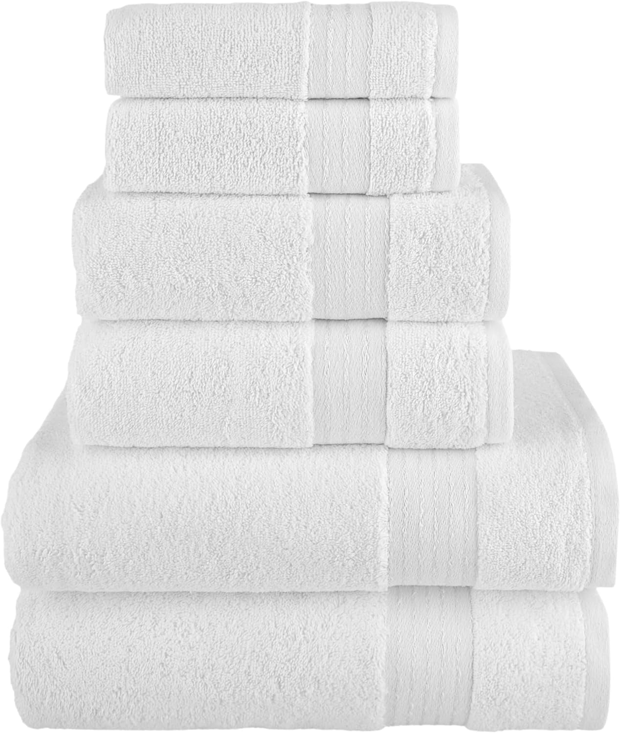6-Pack Cotton 100 % Highly Absorbent Shower Towels, White