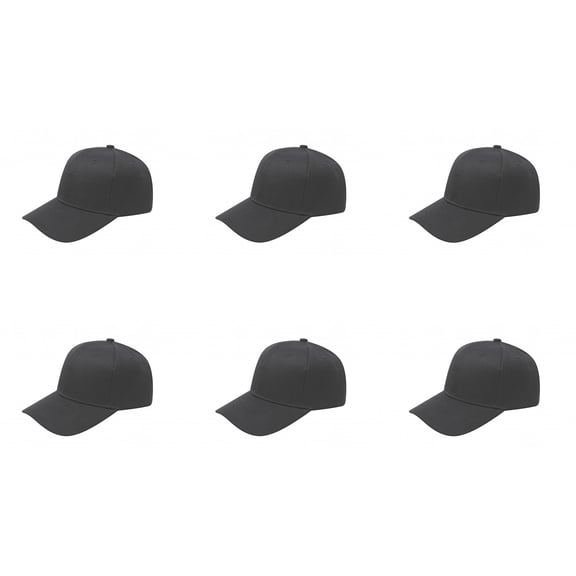6 Pack Baseball Caps Comfortable and Stylish for All Seasons (Black)