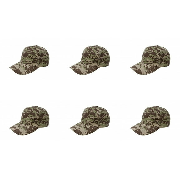 6 Pack Baseball Caps Comfortable and Stylish for All Seasons ( Camouflage Khaki)