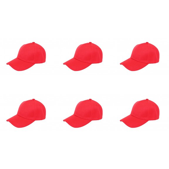 6 Pack Baseball Caps Comfortable and Stylish for All Seasons (Red)