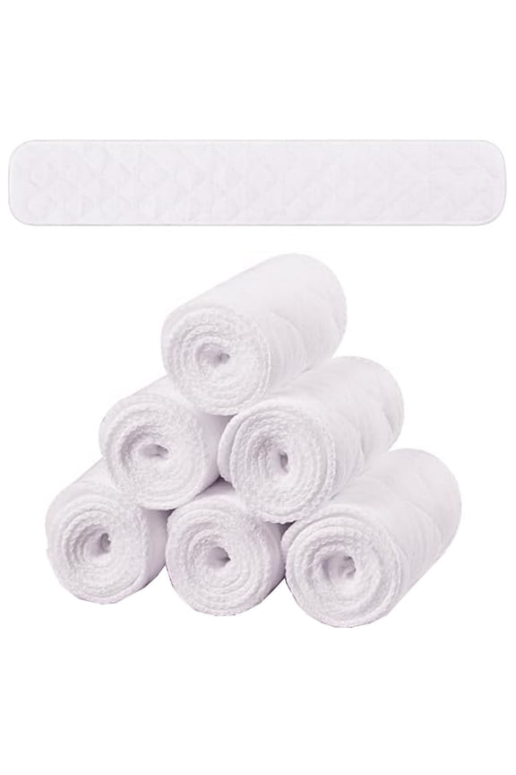 6 Pack Cotton Bra Liners for Absorb Sweat,17 x 3 Inch White Breathable Thin Breast Pads,Under Breasts Sweat Pads,Reusable Absorbent Pads,for Women Sweating Supplies By Scheam