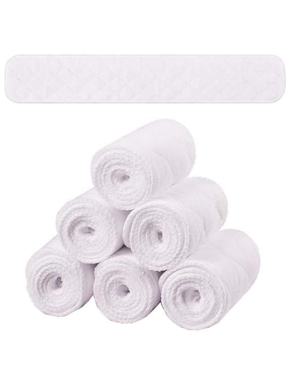 6 Pack Cotton Bra Liners for Absorb Sweat,17 x 3 Inch White Breathable Thin Breast Pads,Under Breasts Sweat Pads,Reusable Absorbent Pads,for Women Sweating Supplies By Scheam