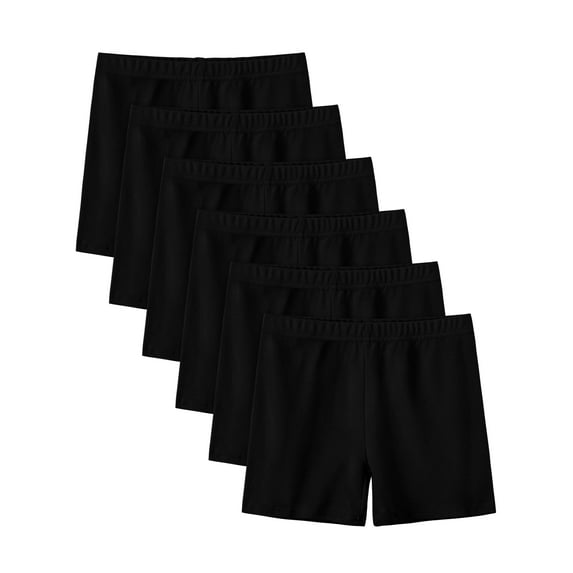 6 Pack Cotton Girls Bike Shorts Cartwheel Toddler Biker Under Dress Dance Multi-Color Shorts, 5-14 Y