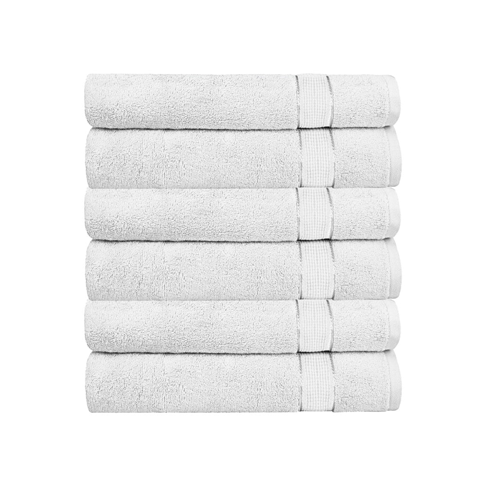 6 Pack Cotton Hand Towels Set (16 x 32 inches) Soft and Absorbent 600 GSM Towels for Bathroom, Gym, Shower, Hotel, Spa