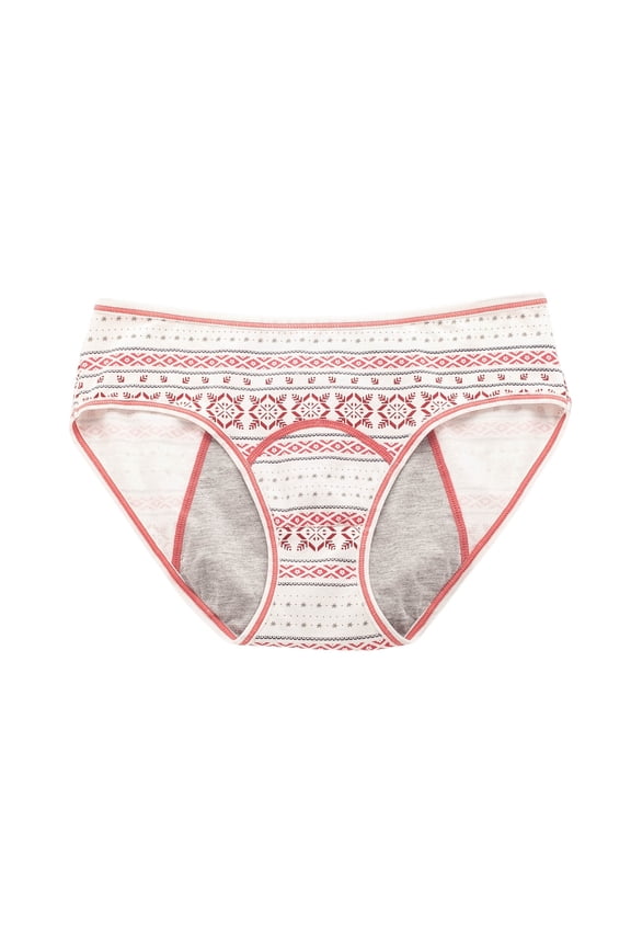 6 Pack Cotton Underwear For Women Teen Protective Leak Proof Heavy Postpartum Menstrual Thongs For Women,Red,L