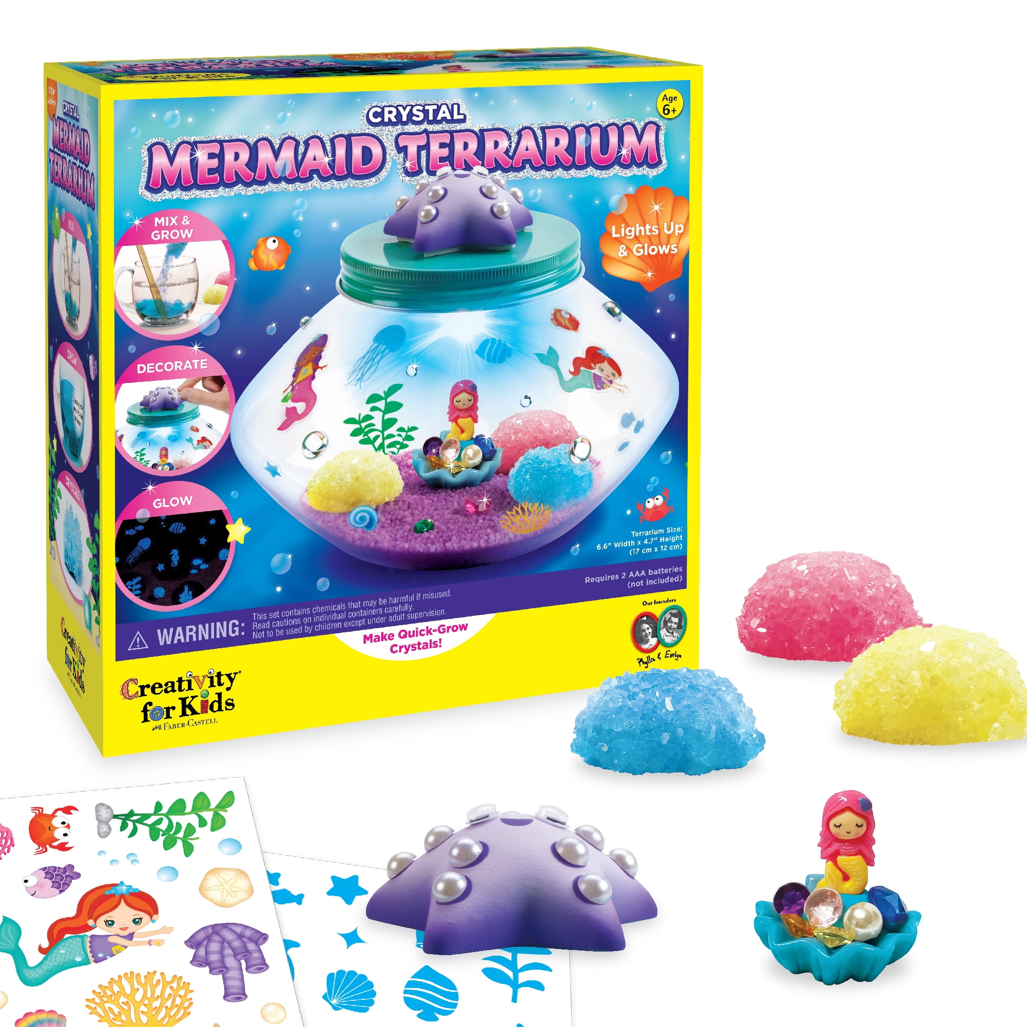 6 Pack: Creativity for Kids Crystal Mermaid Terrarium Kit